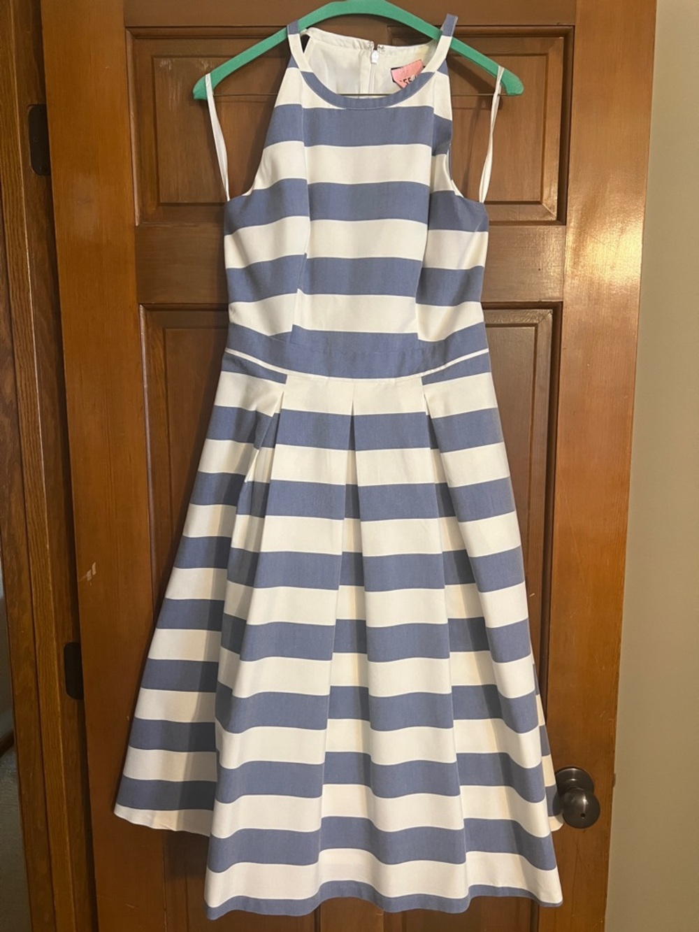 The Limited, Blue and White Striped Midi Dress, size 2